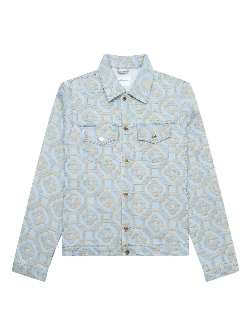 Casablanca monogram-jacquard denim jacket - ブルー Casablanca monogram-jacquard denim jacket - ブルー
