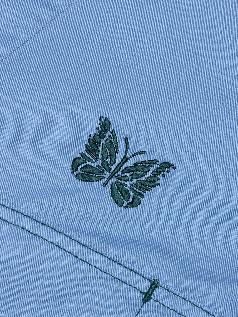 Needles x Smith's twill shirtjack met geborduurde vlinder Blauw