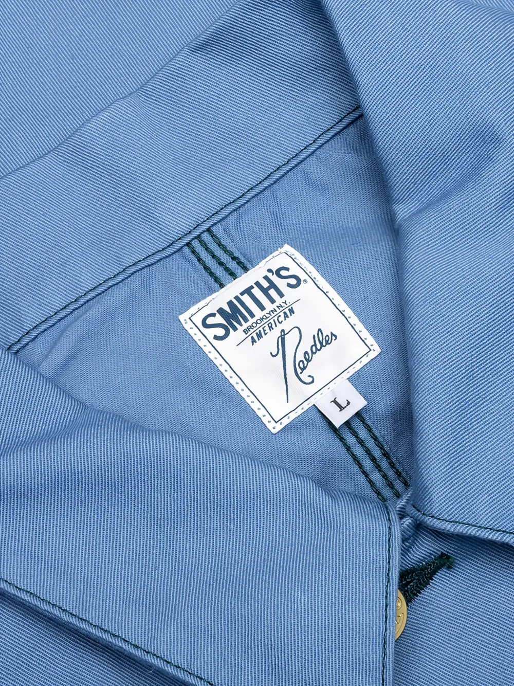 Needles x Smith's twill shirtjack met geborduurde vlinder Blauw