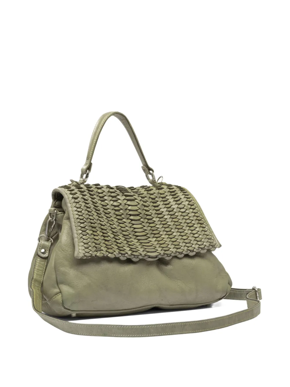 Reptile's House Giancarlo Nevola braided leather tote bag - Groen