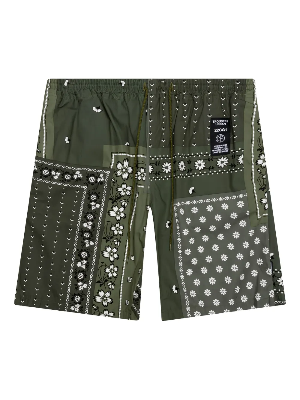 Neighborhood bandana patchwork shorts | Green | Image 1