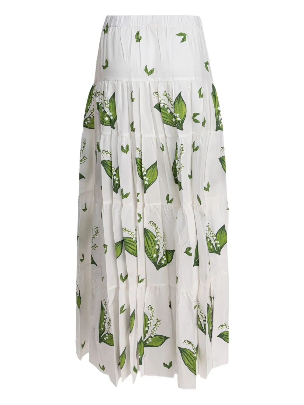 La Maison Talulah lily-print tiered maxi skirt - Wit