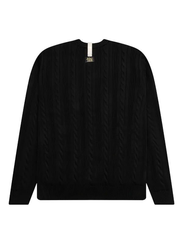 Advisory Board Crystals cable-knit crew-neck Sweater | Black