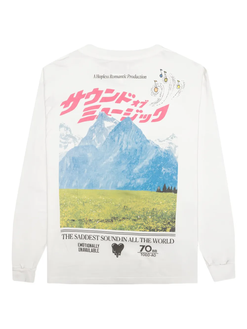 Emotionally Unavailable T-shirt met lange mouwen en grafische print - Wit
