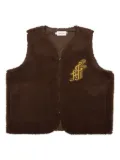 Honor The Gift embroidered fleece vest - Brown