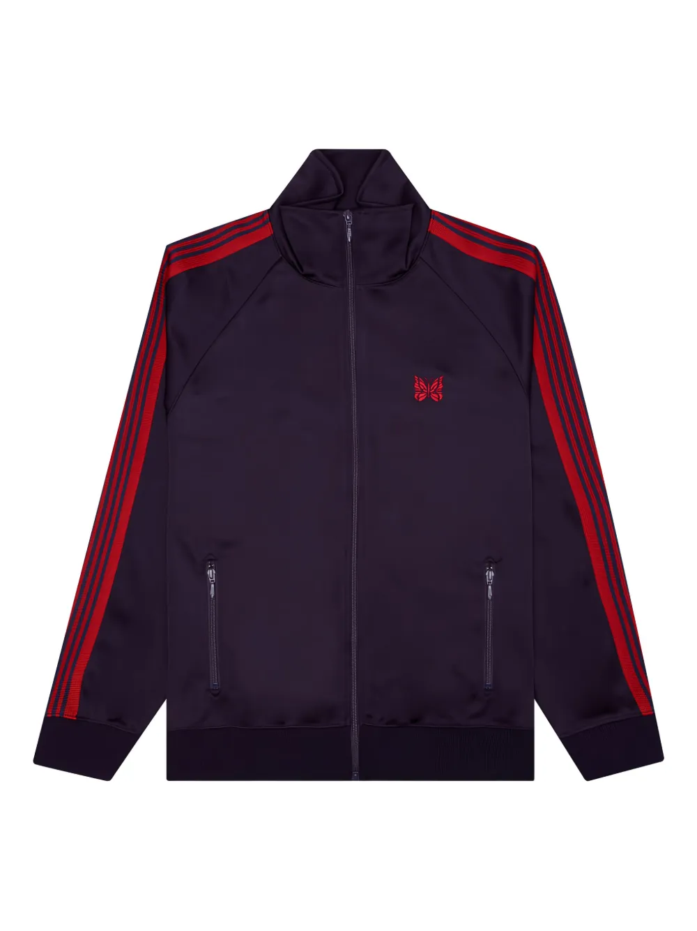 Needles side-stripe butterfly-embroidered jacket - パープル Needles side-stripe butterfly-embroidered jacket - パープル