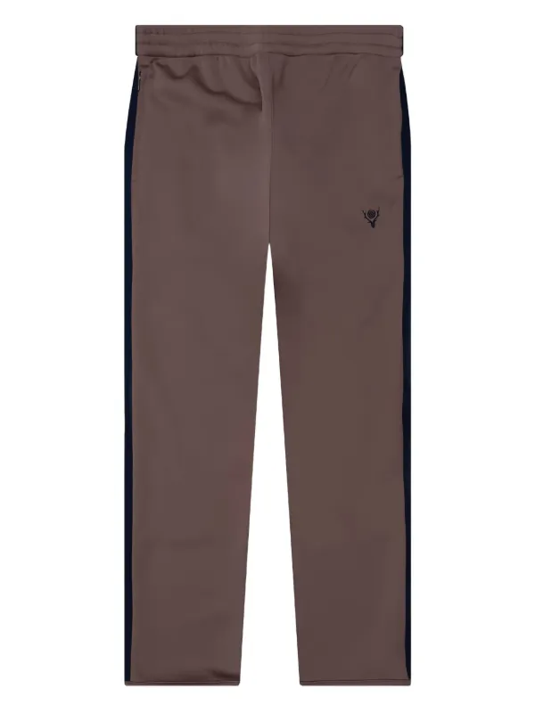 SOUTH2 WEST8 side-stripe zip-pocket Track Pants Brown