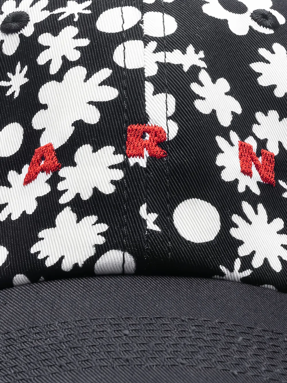 Marni Honkbalpet met bloemenprint Zwart