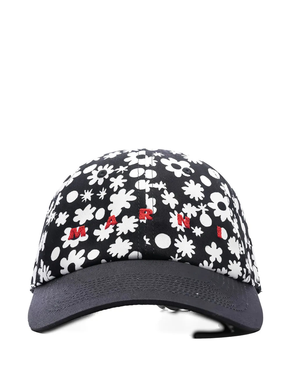Marni Logo Embroidered Twill Baseball Cap In Black