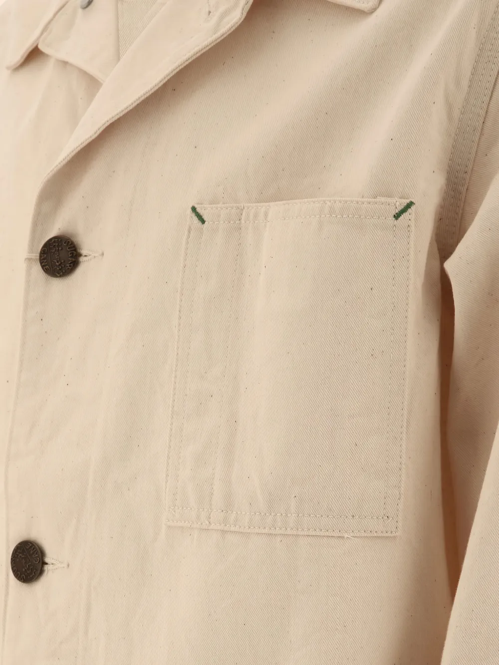 Sugar Cane Jeans patch-pockets shirt jacket Beige
