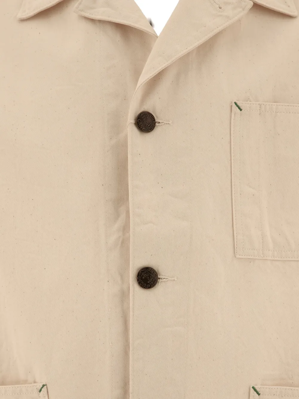Sugar Cane Jeans patch-pockets shirt jacket Beige