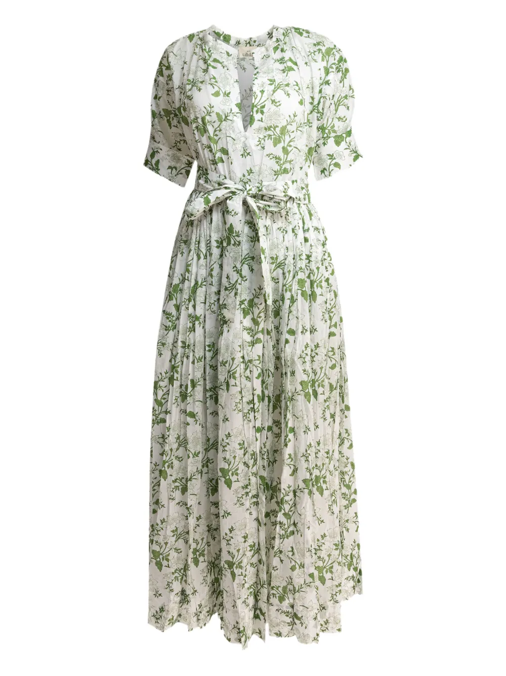 floral-print pleated maxi dress