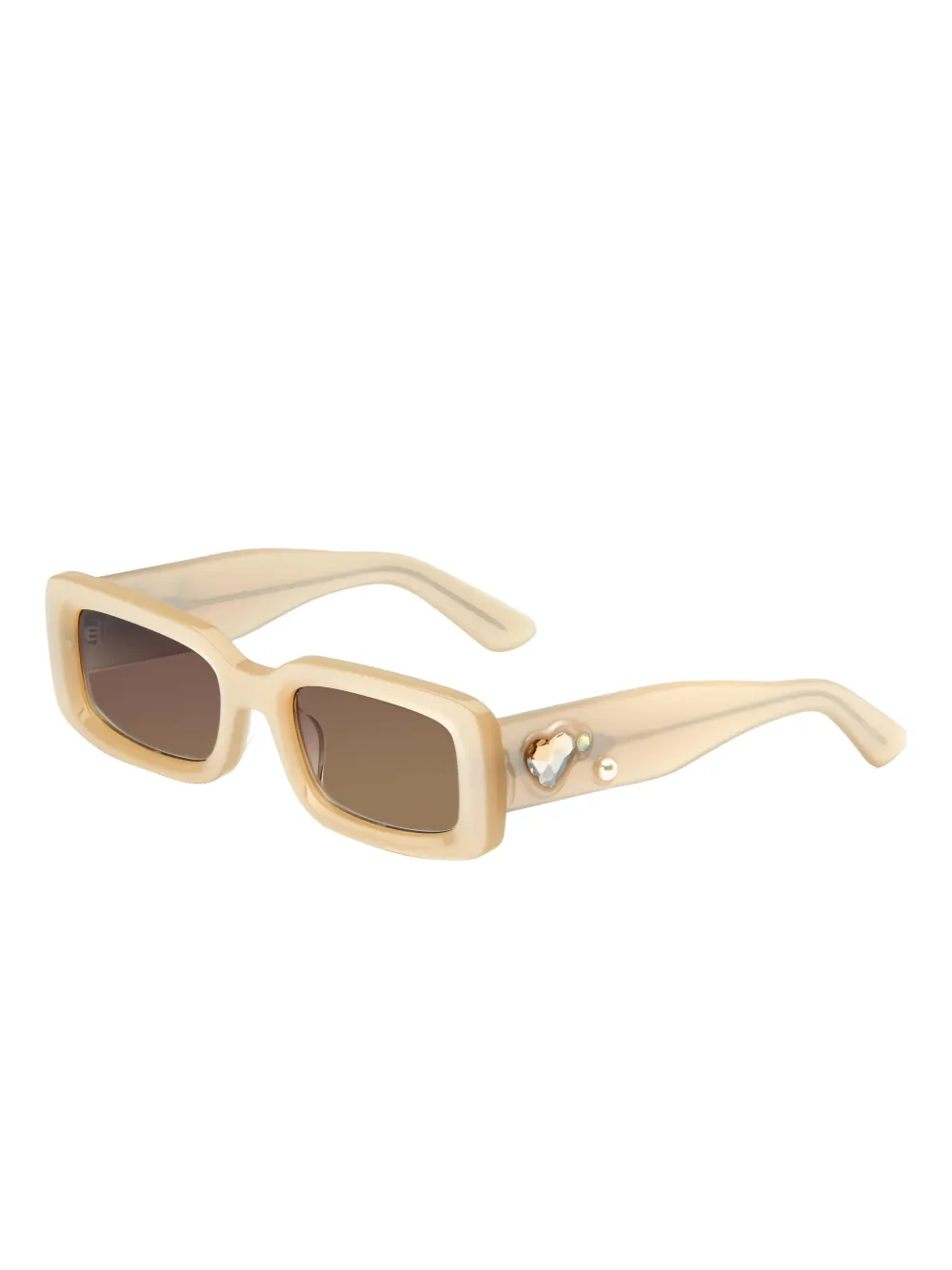 akila x Verve x Soto zonnebril met rechthoekig montuur en kristallen Beige
