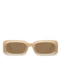 akila x Verve x Soto crystal-embellished rectangle sunglasses - Neutrals