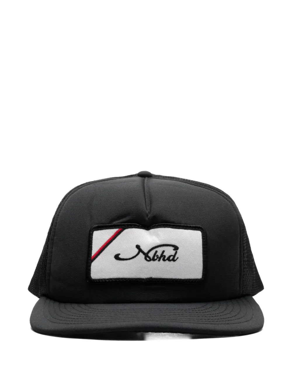 Neighborhood Mesh-patch Trucker Cap In Black
