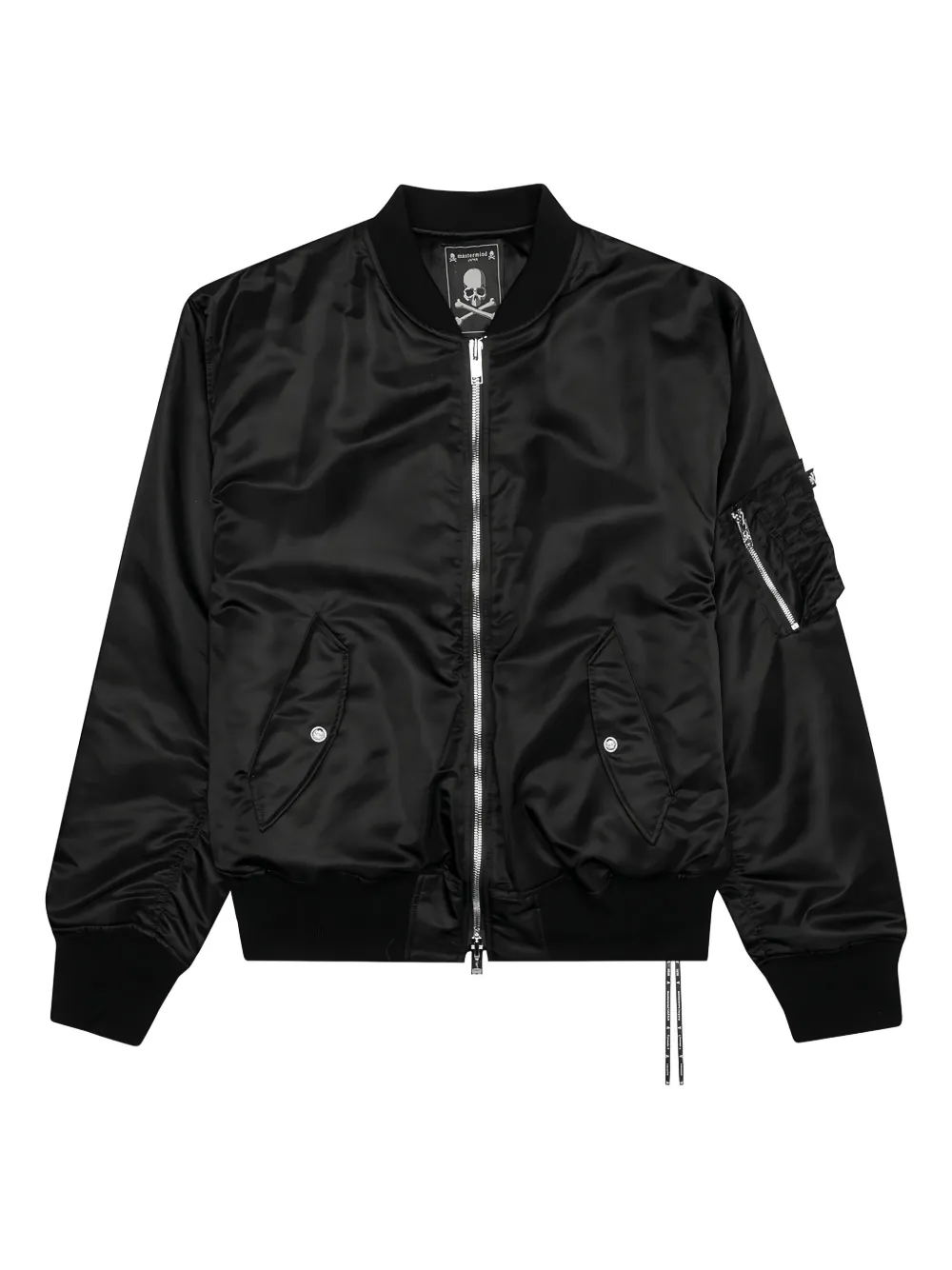 Mastermind Japan skull-print satin bomber jacket - ブラック Mastermind Japan skull-print satin bomber jacket - ブラック
