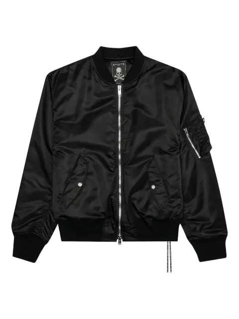 Mastermind Japan skull-print satin bomber jacket