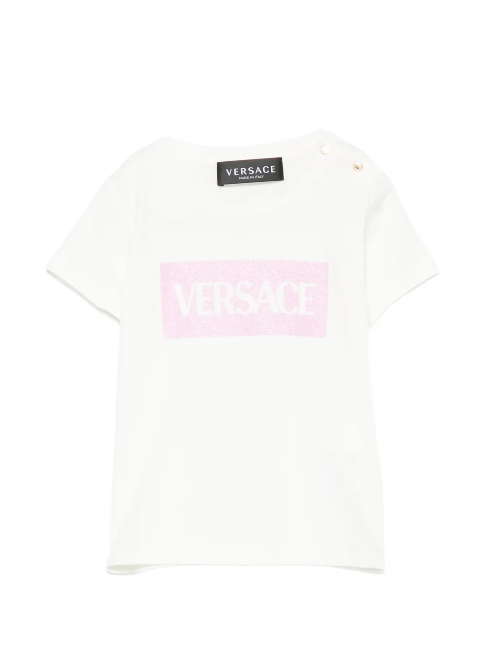 Versace Kids logo-lettering T-shirt - Bianco