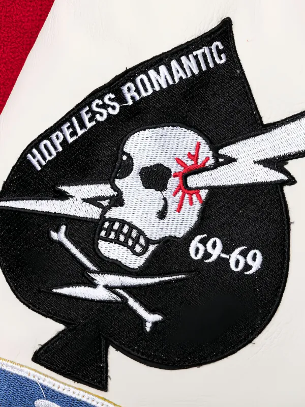 Emotionally Unavailable embroidered-patches Bomber Jacket | Red
