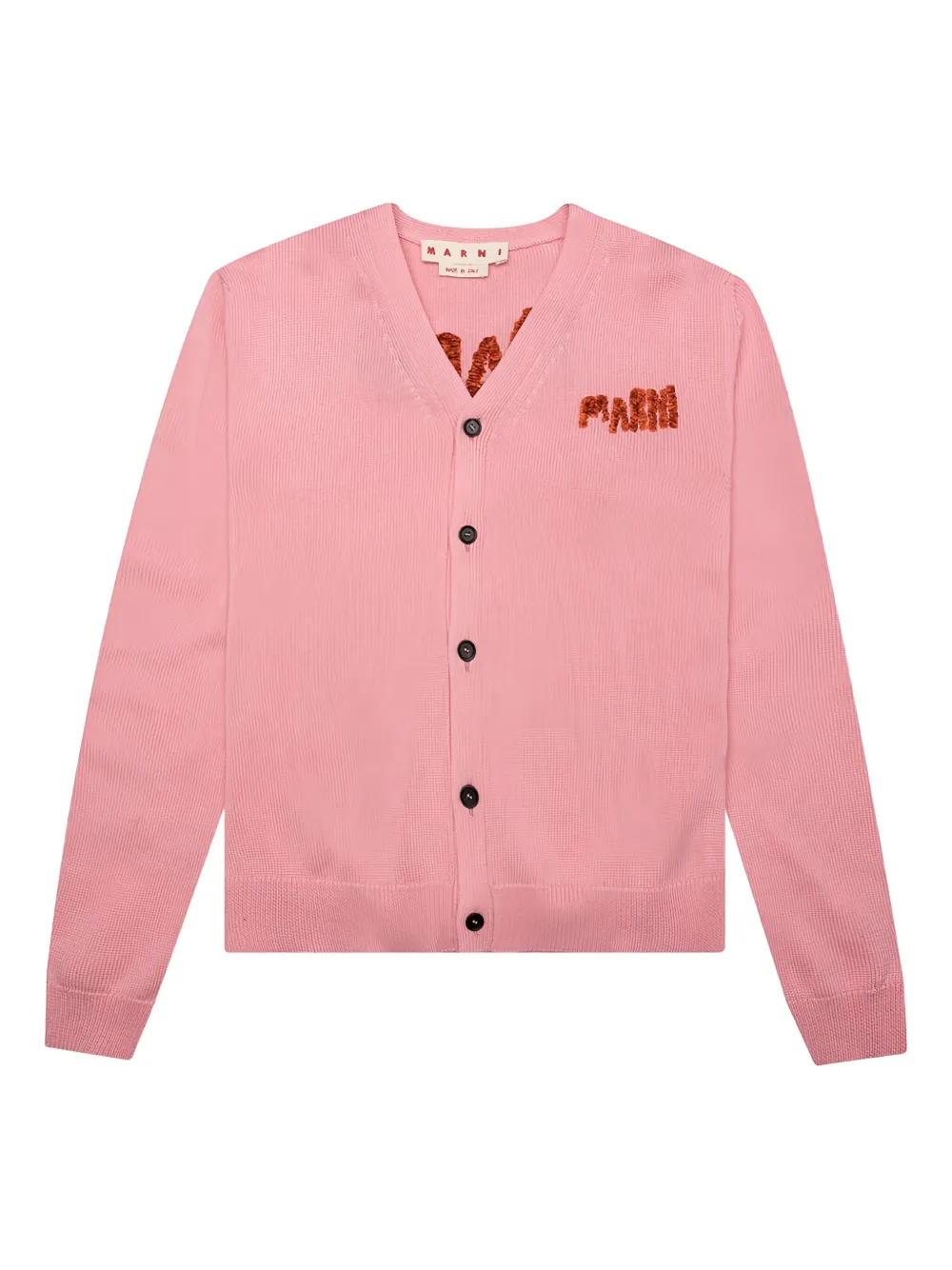 Marni embroidered logo cardigan - ピンク Marni embroidered logo cardigan - ピンク
