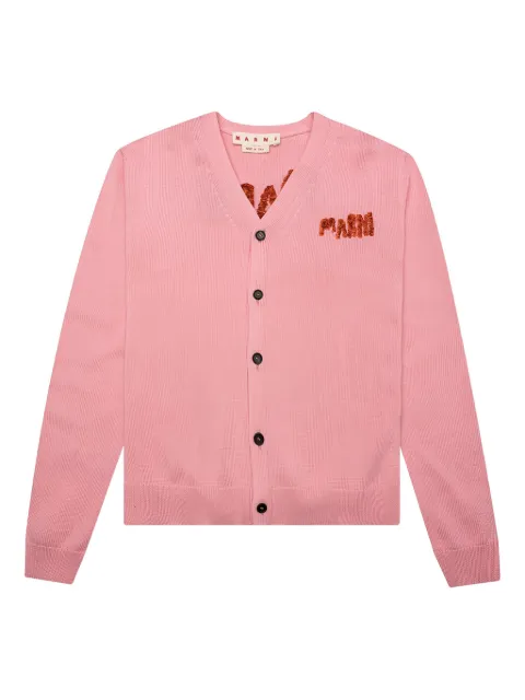 Marni embroidered logo cardigan