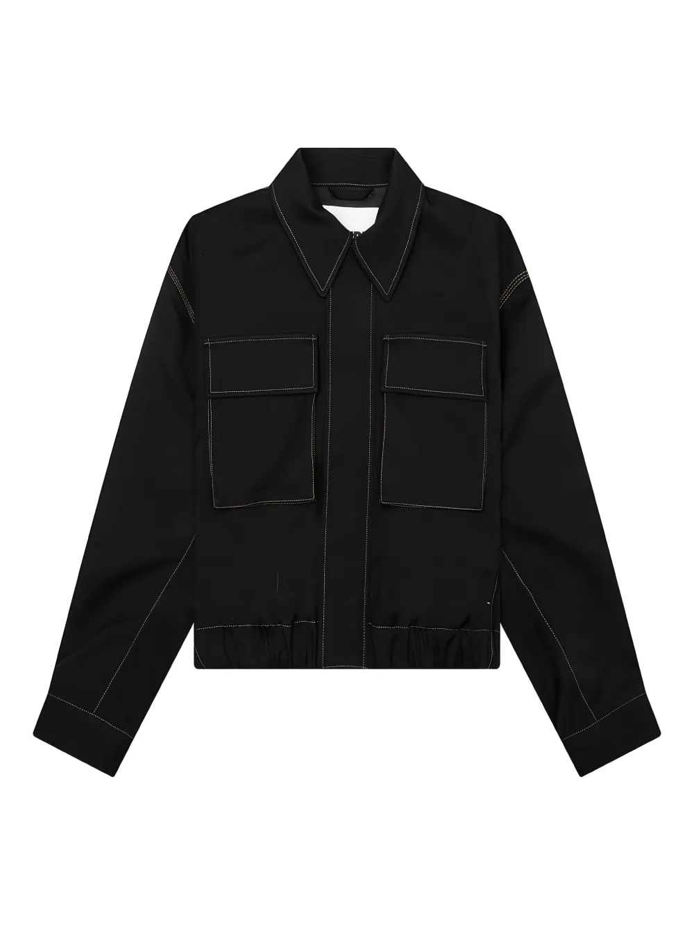 Jil Sander contrast-stitch blouson jacket | Black | Image 1