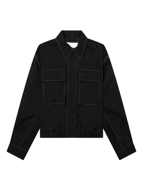 Jil Sander コントラストステッチ ジャケット | ブラック