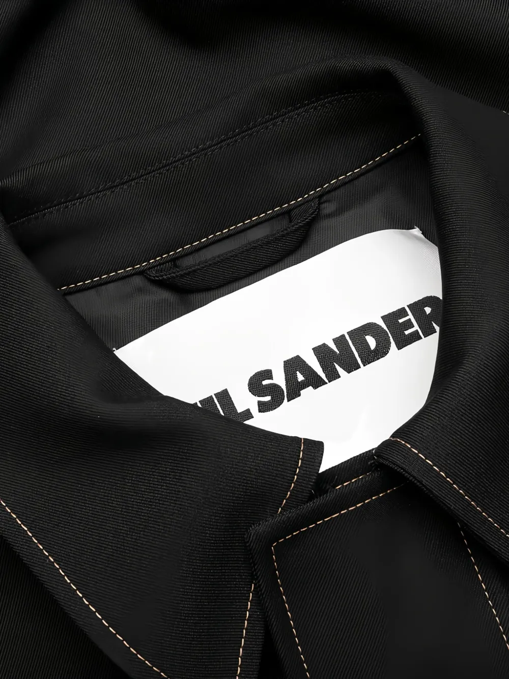 Jil Sander Shirtjack met contrasterend stiksel Zwart