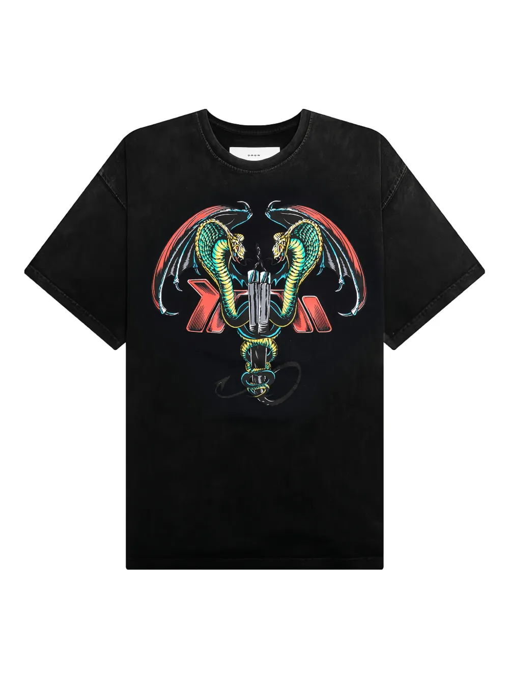 D-R-G-N cobra-graphic crew-neck T-shirt - ブラック D-R-G-N cobra-graphic crew-neck T-shirt - ブラック