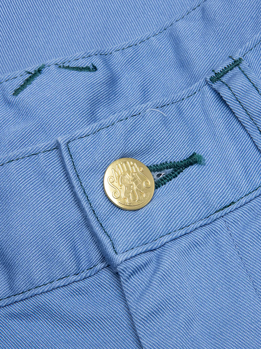 Needles Broek met geborduurd logo Blauw