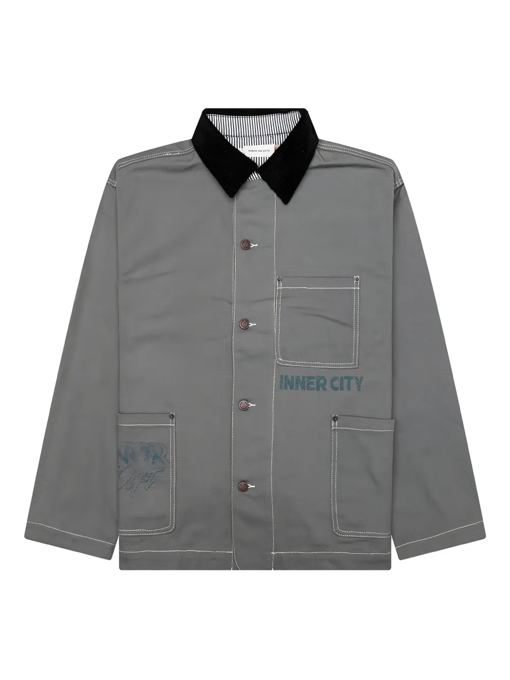Honor The Gift Chore shirtjack met grafische print Grijs