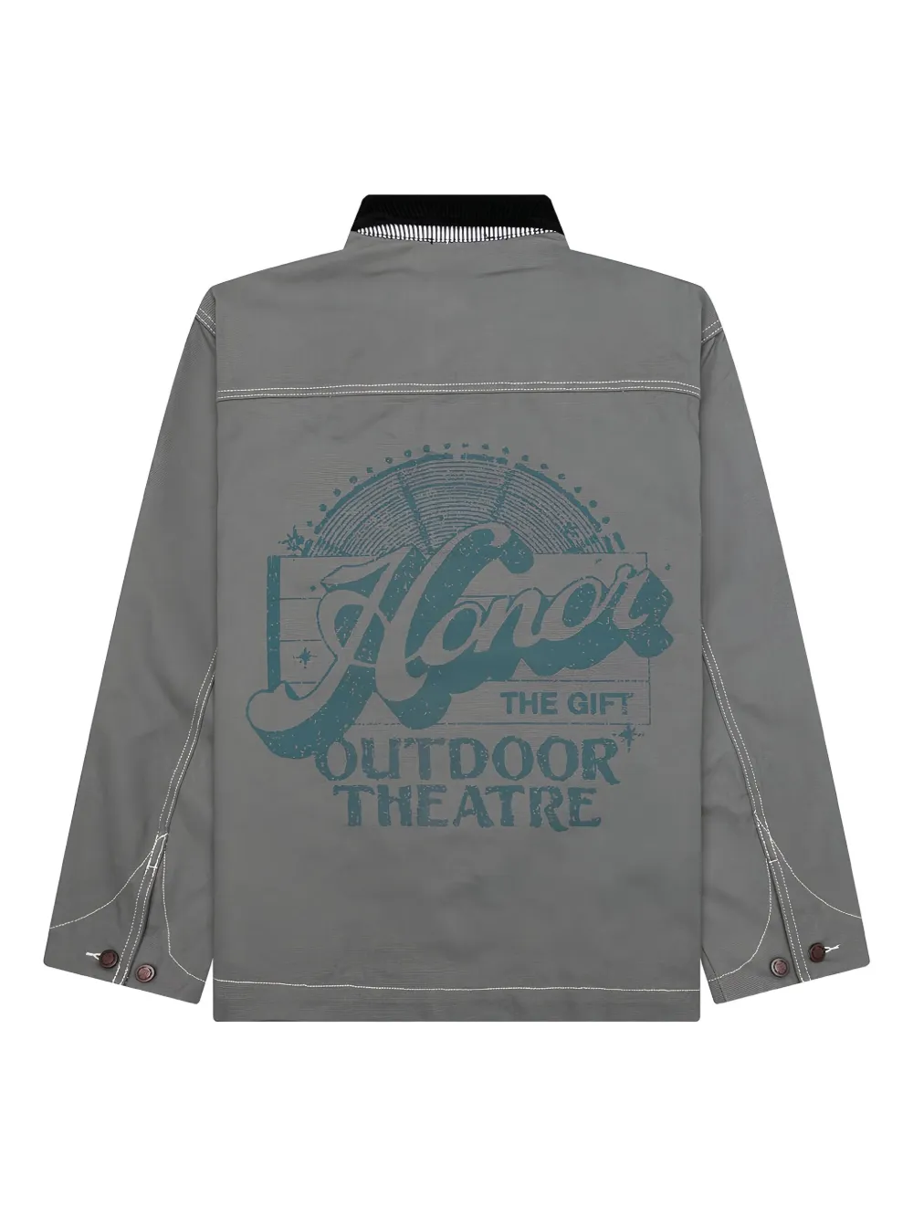 Honor The Gift Chore shirtjack met grafische print Grijs