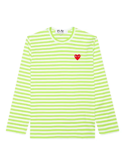 Comme Des Garçons Play randig t-shirt med logotyp