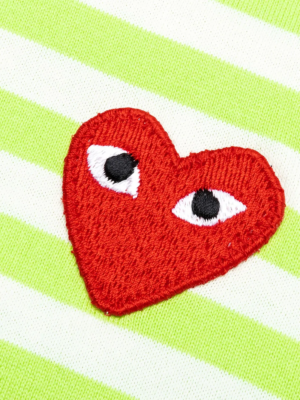 Comme Des Garçons Play Gestreept T-shirt met logo en lange mouwen Groen