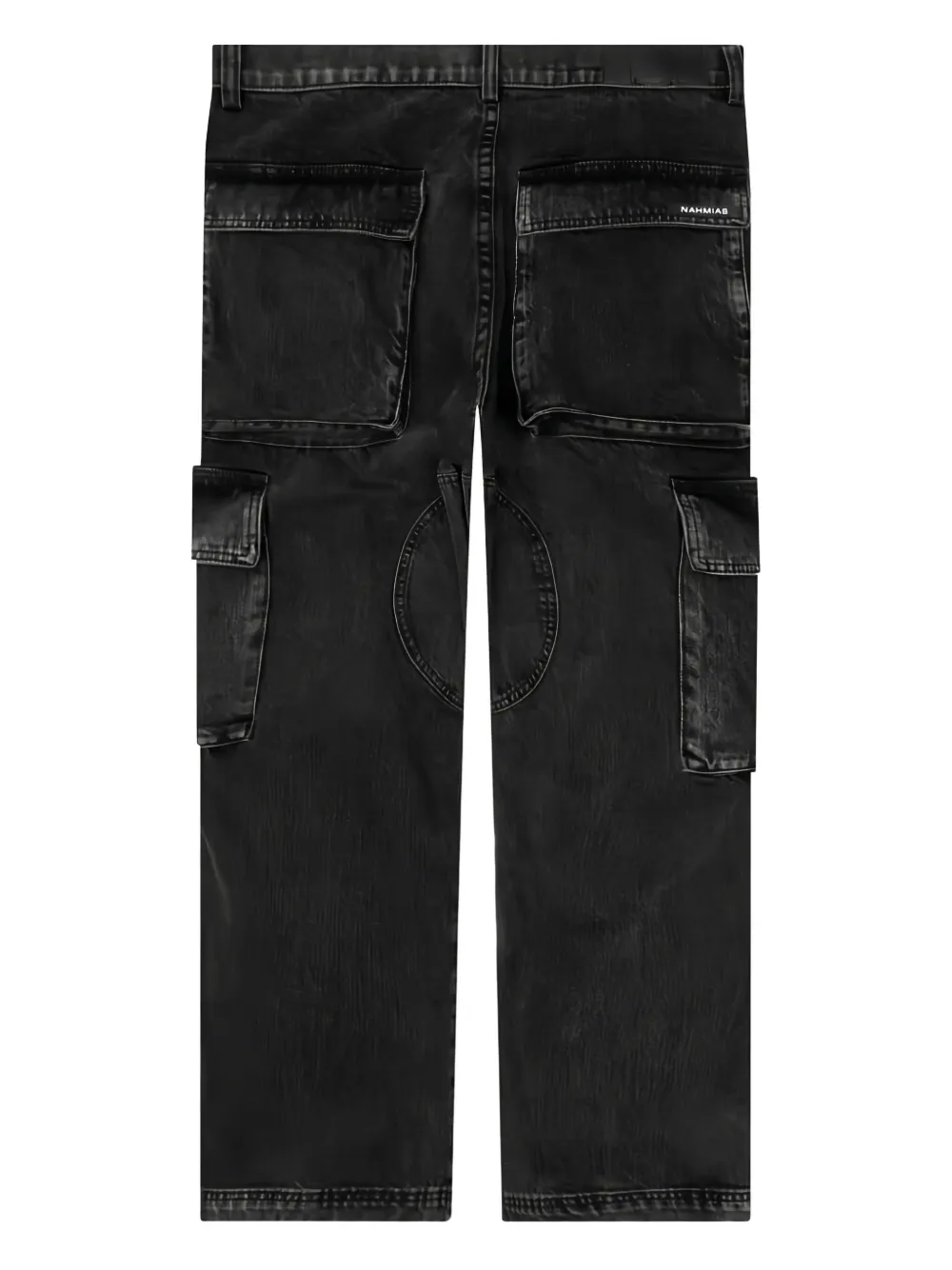 Nahmias Jeans met logopatch en cargo zakken - Zwart