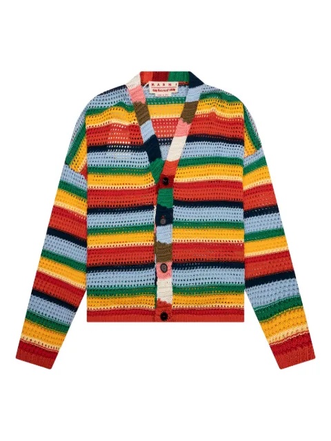 Marni x No Vacancy Inn cardigan en crochet à rayures