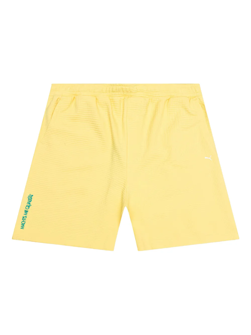 PUMA waffle-texture embroidered shorts Geel