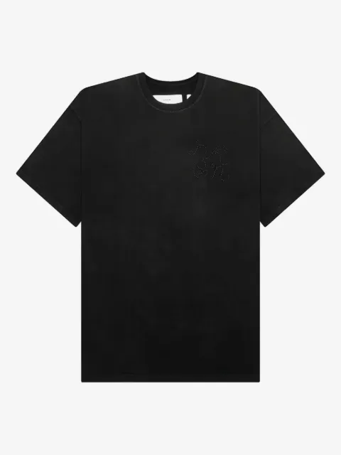 D-R-G-N playera con estampado gráfico y efecto desgastado