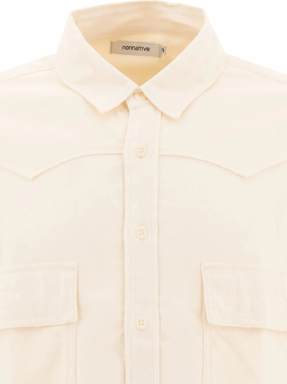Nonnative Logo-embroidered Buttoned Shirt In Neutral