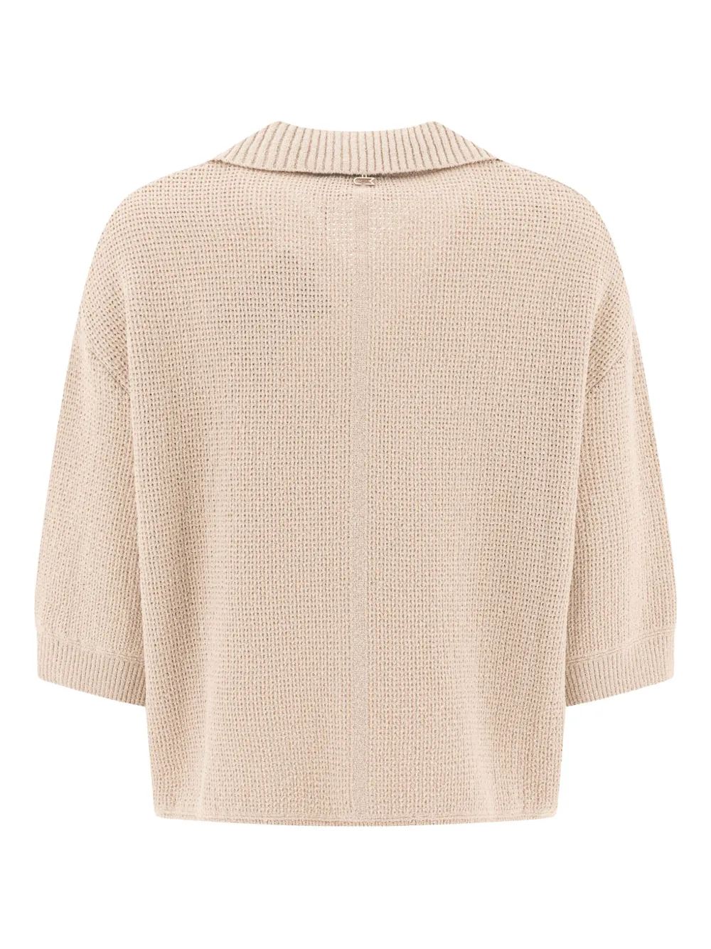 Giorgio Armani waffle-knit collared cardigan Beige