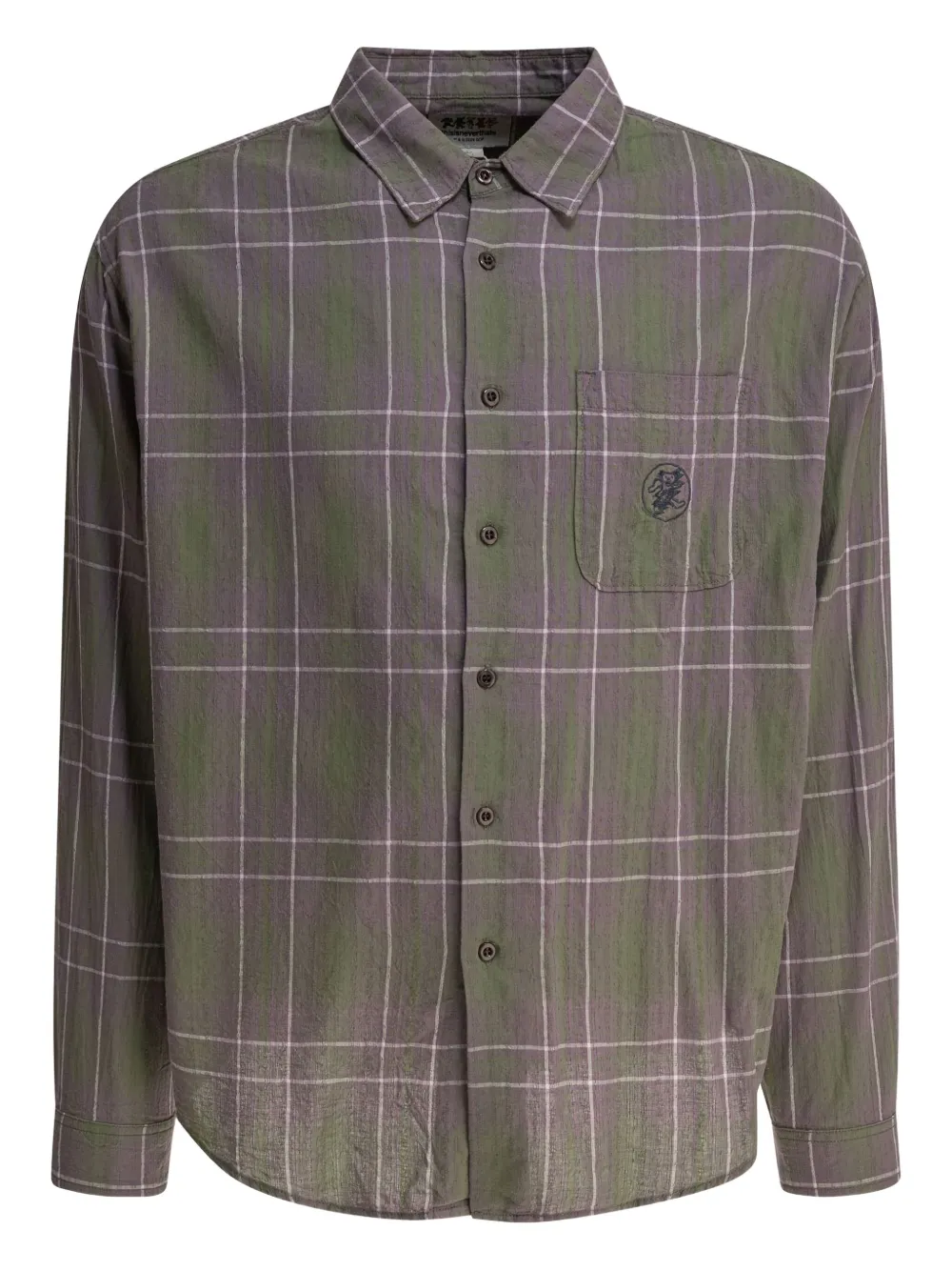 This Is Never That checked embroidered shirt | Green | Image 1