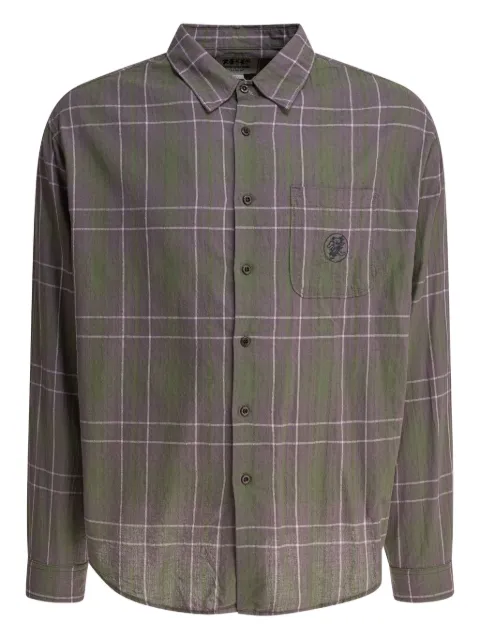 This Is Never That checked embroidered shirt