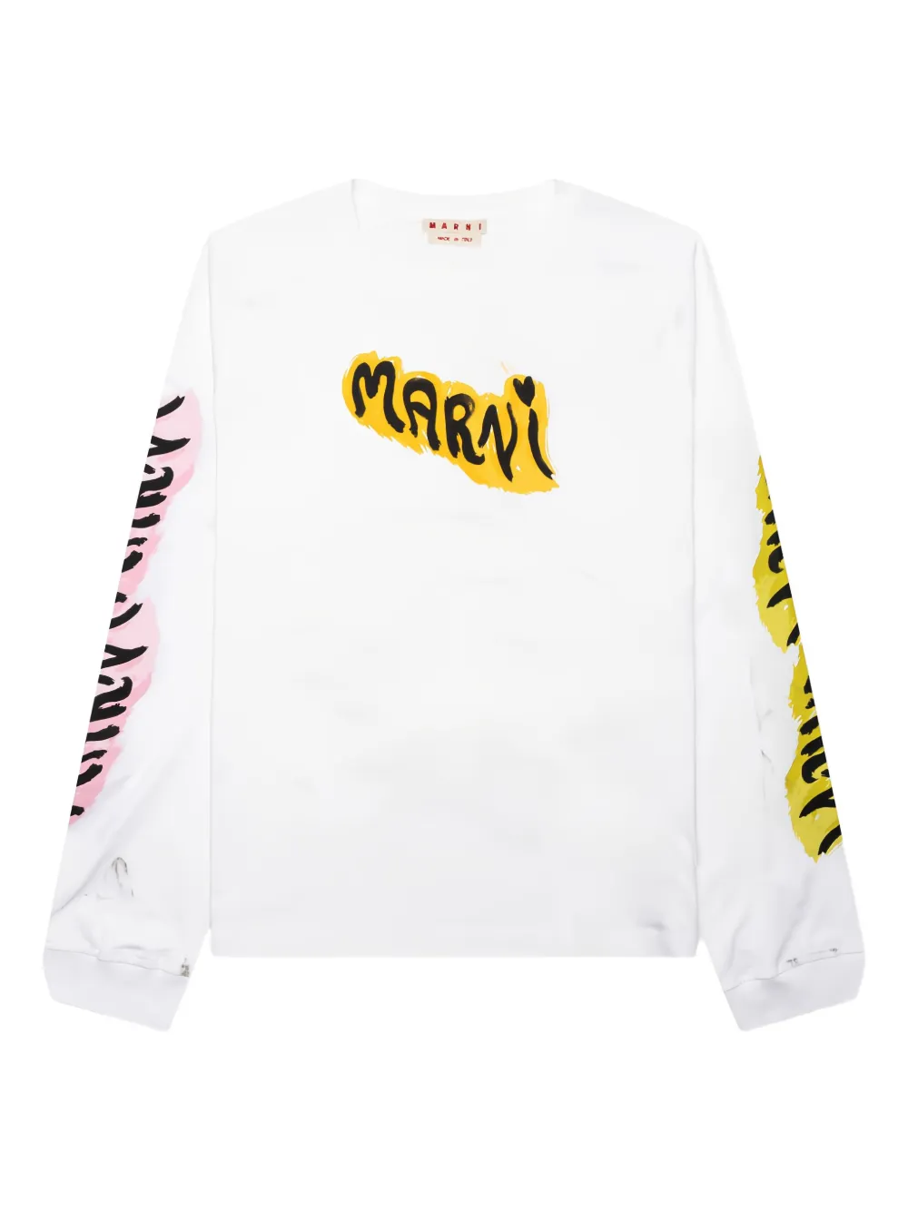 Marni long-sleeve logo-print t-shirt - ホワイト Marni long-sleeve logo-print t-shirt - ホワイト