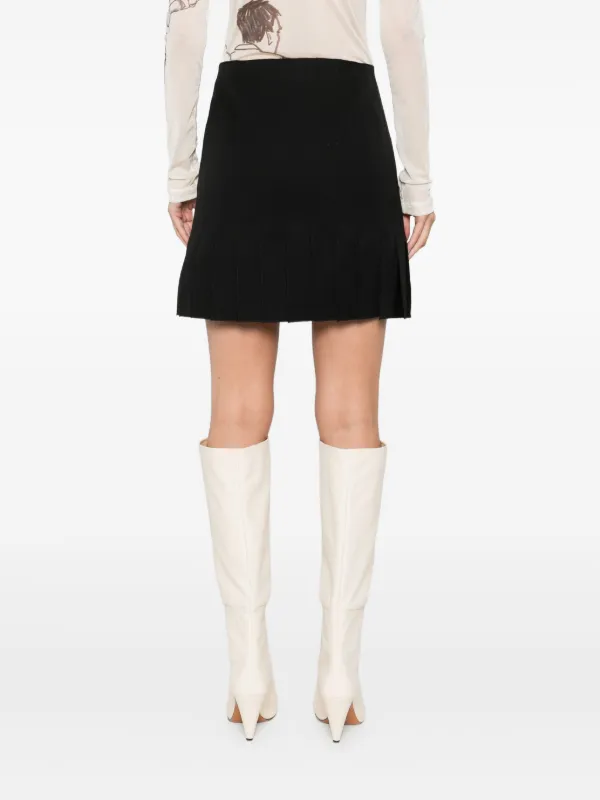 Marni Pleated Wool Mini Skirt | Black | FARFETCH