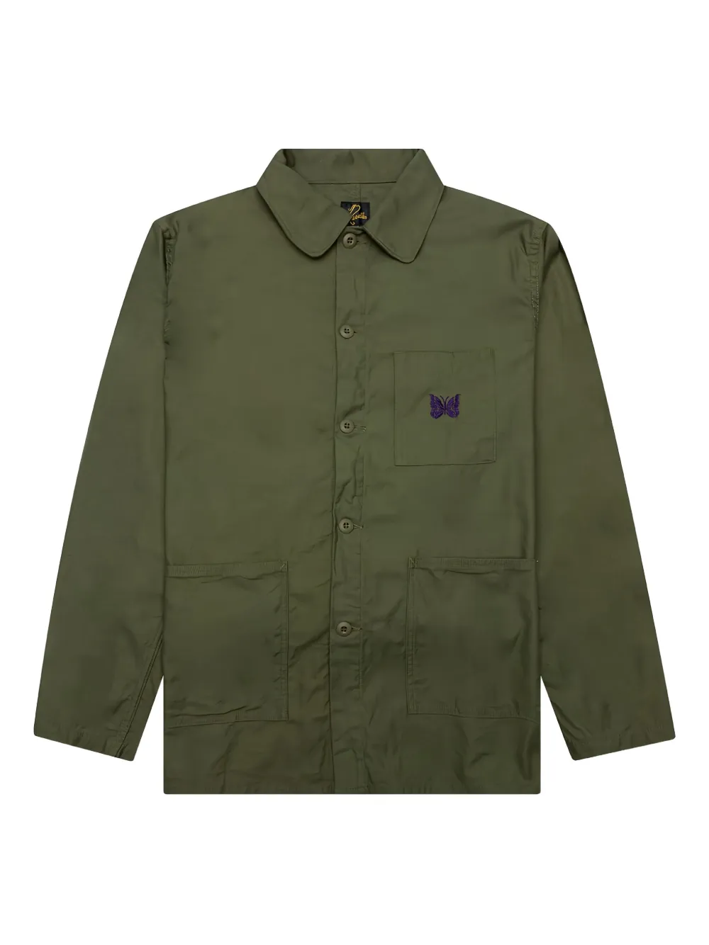 Needles butterfly embroidered coverall jacket - グリーン Needles butterfly embroidered coverall jacket - グリーン