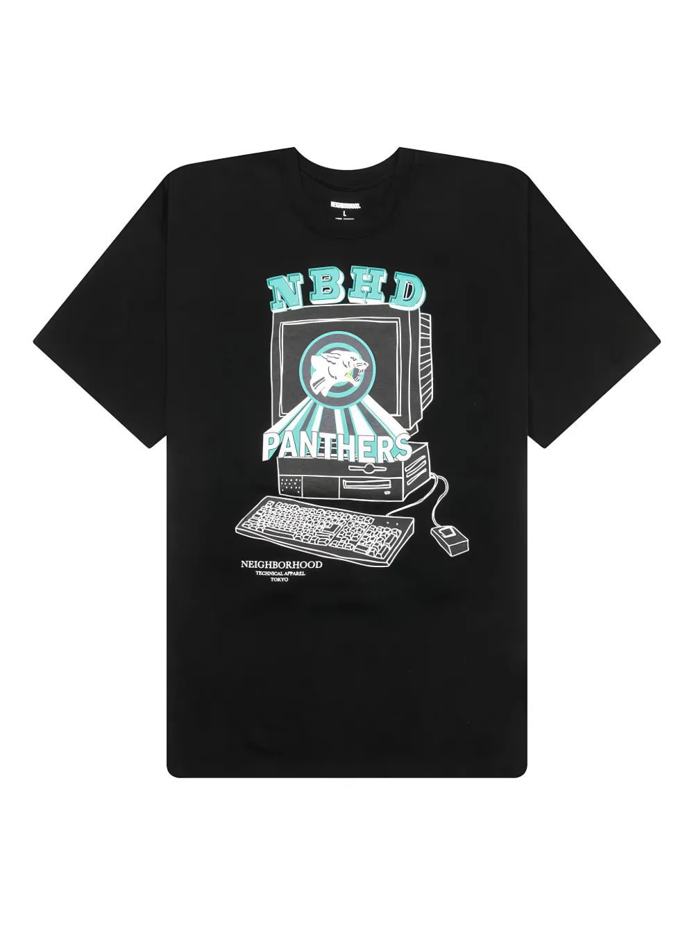 Neighborhood Panthers T-shirt met grafische print Zwart