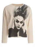 RRR123 Clayton portrait-print long-sleeve T-shirt - Neutrals
