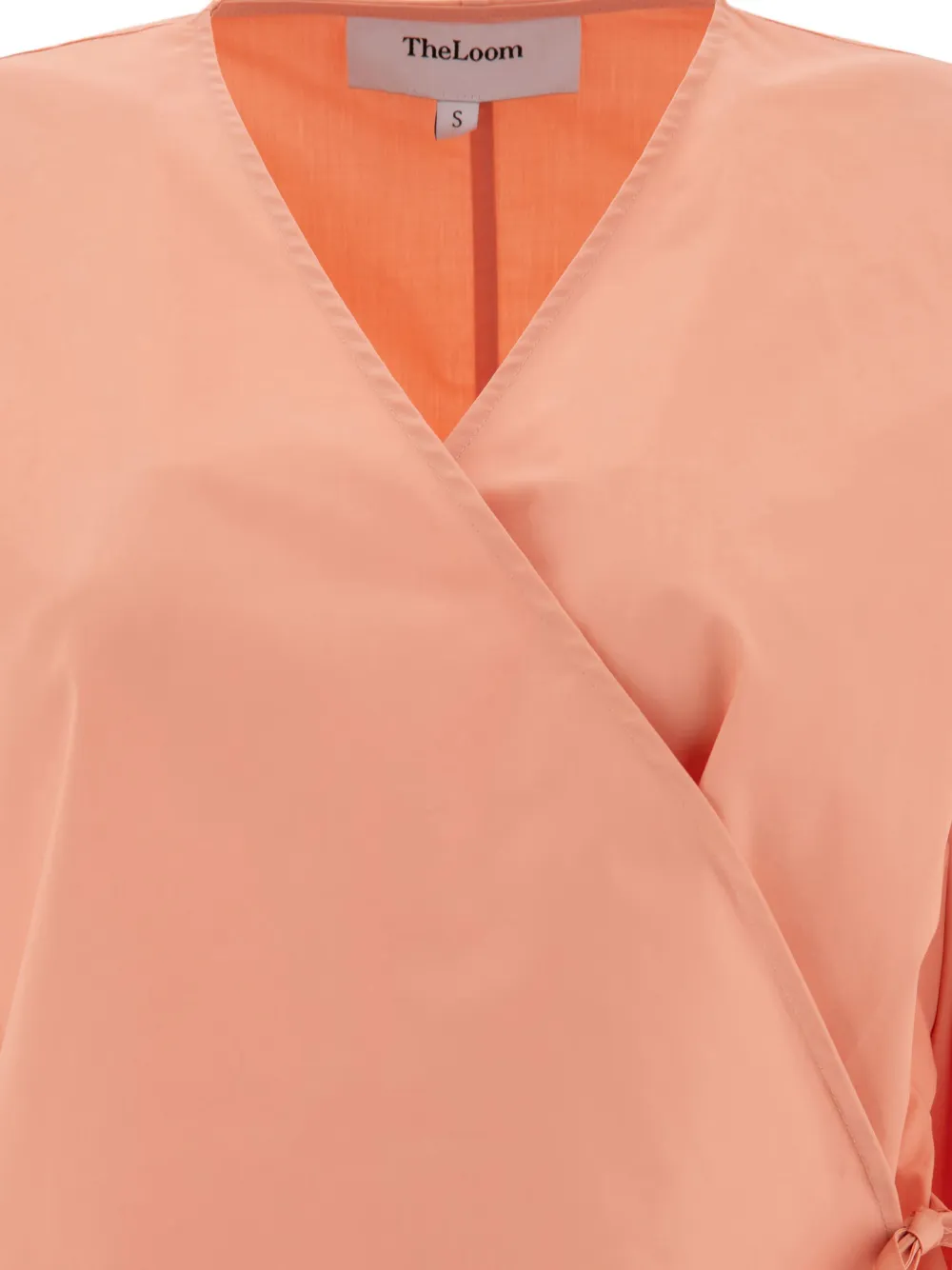 Theloom Puff-sleeve Wrap-design Blouse In Orange