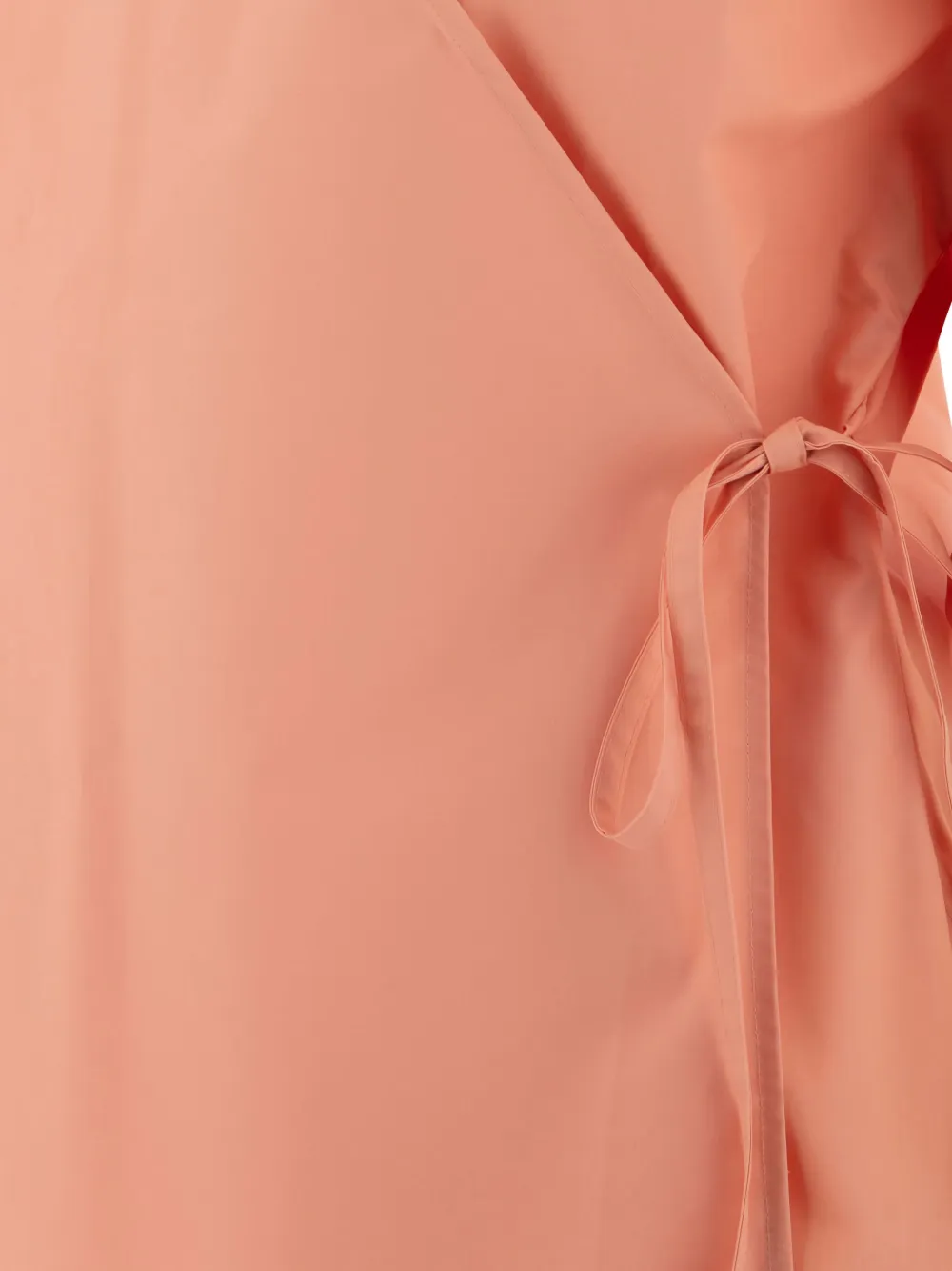 Theloom Puff-sleeve Wrap-design Blouse In Orange