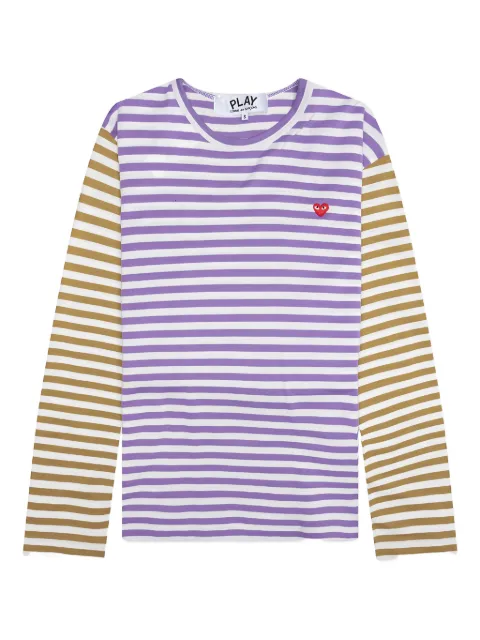 Comme Des Garçons Play striped heart-logo t-shirt